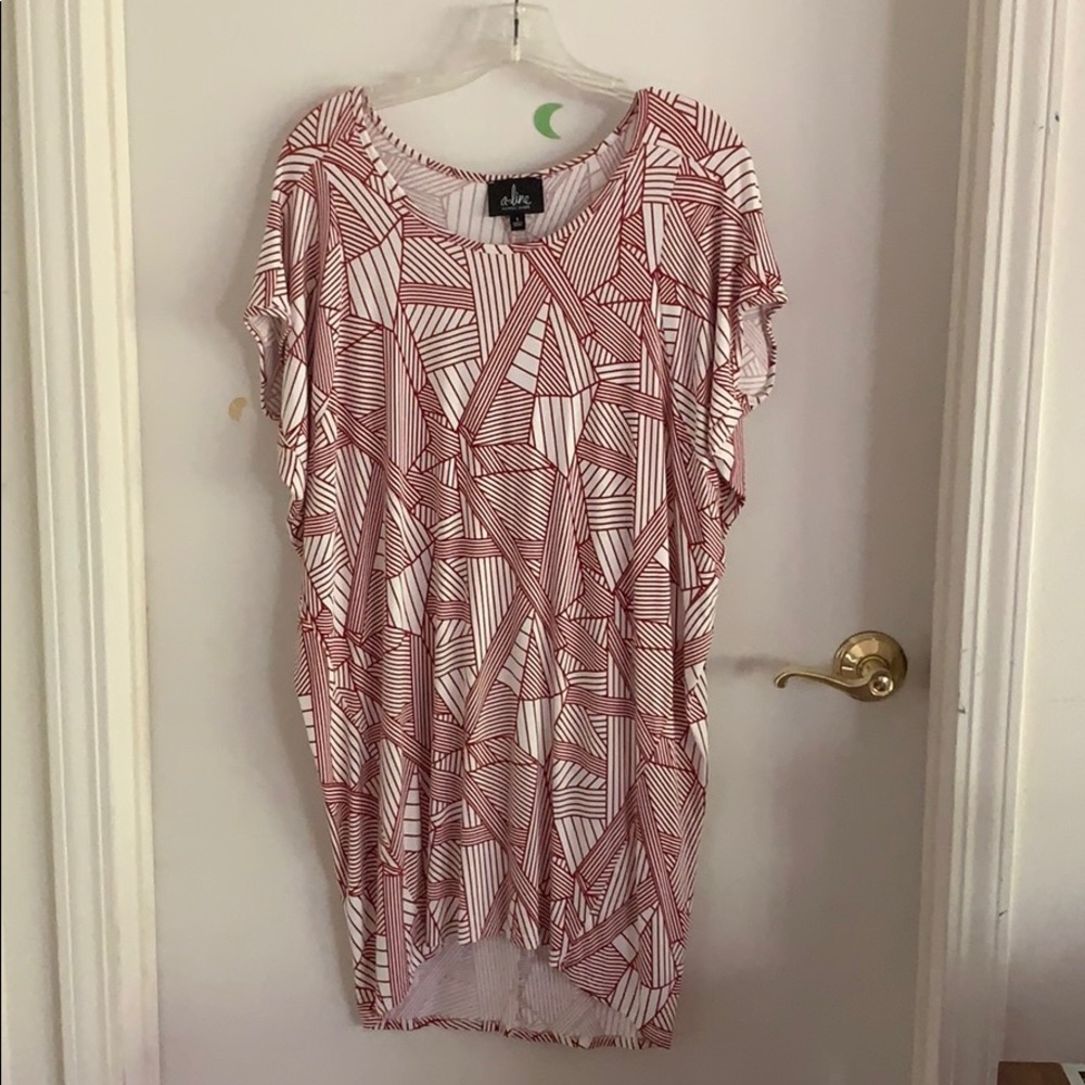 Red A-Line T-Shirt Dress